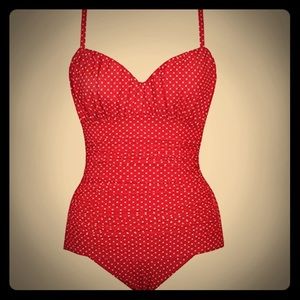 Crimson Pin Point Rialto Miraclesuit Swimsuit